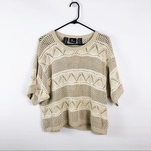 LizSport Knitted Cropped Fit Sweater Size L